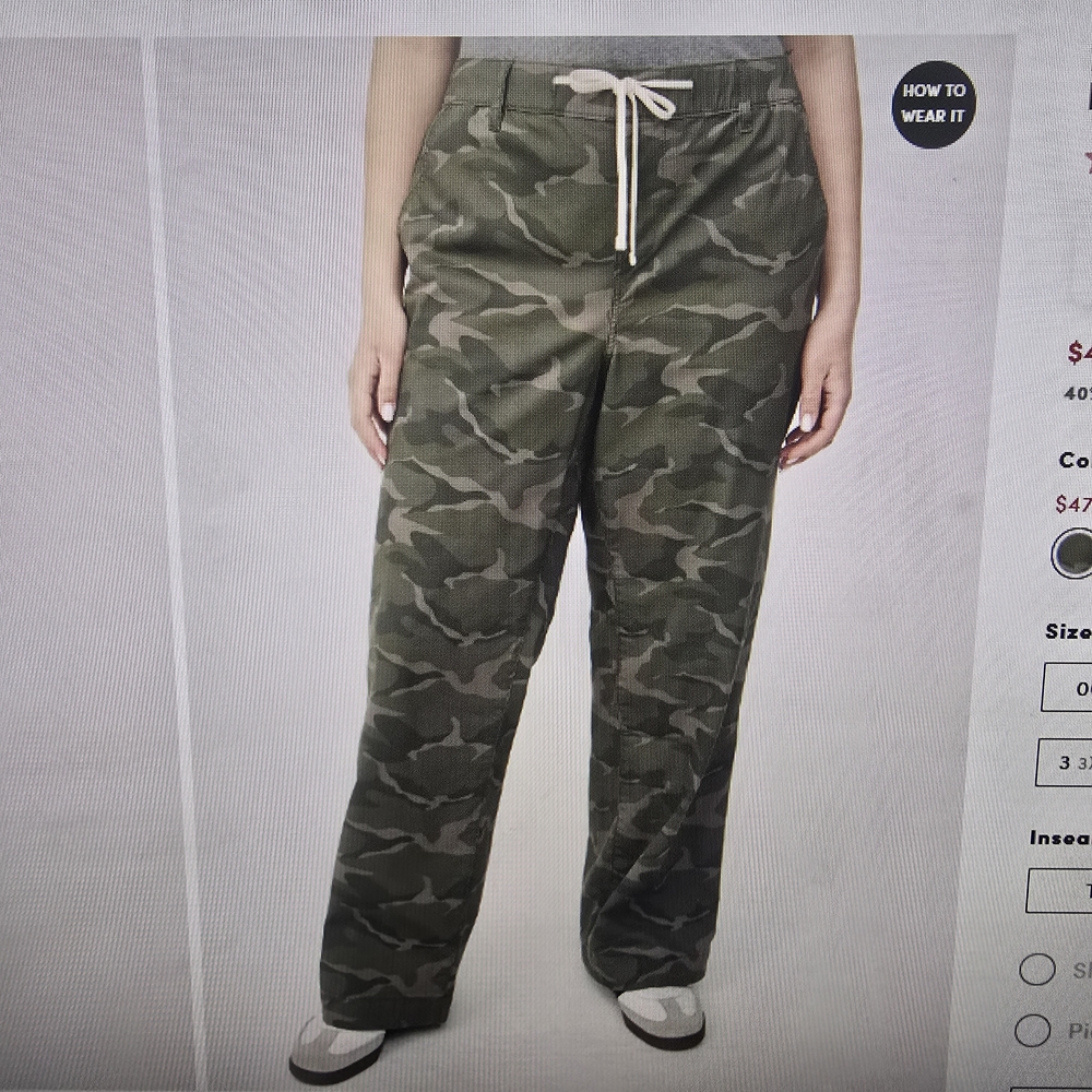 torrid Camo Wide-Leg Drawstring Pants in Olive Green
